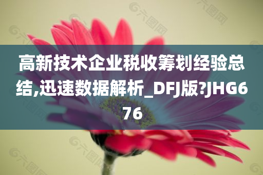 高新技术企业税收筹划经验总结,迅速数据解析_DFJ版?JHG676