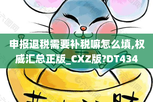 申报退税需要补税嘛怎么填,权威汇总正版_CXZ版?DT434