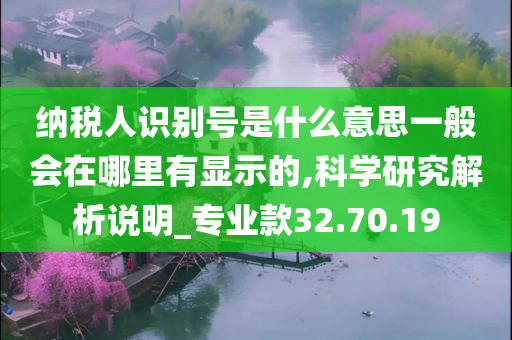 纳税人识别号是什么意思一般会在哪里有显示的,科学研究解析说明_专业款32.70.19