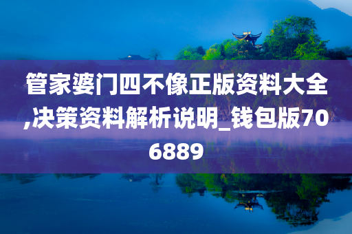 管家婆门四不像正版资料大全,决策资料解析说明_钱包版706889