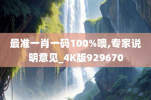 最准一肖一码100%噢,专家说明意见_4K版929670