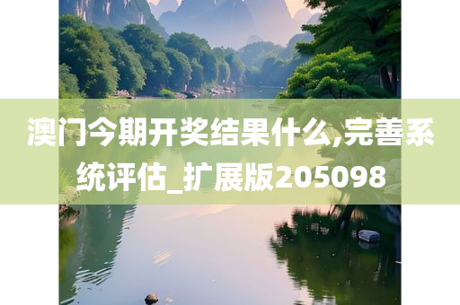 澳门今期开奖结果什么,完善系统评估_扩展版205098