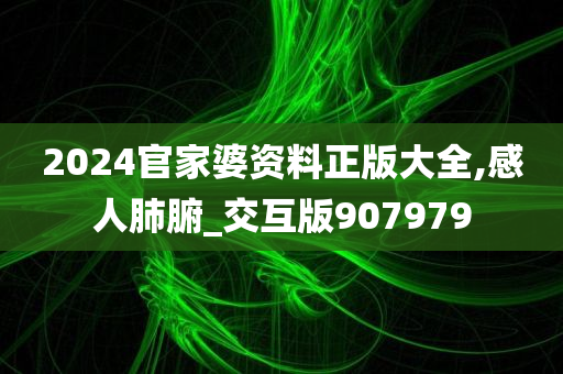 2024官家婆资料正版大全,感人肺腑_交互版907979