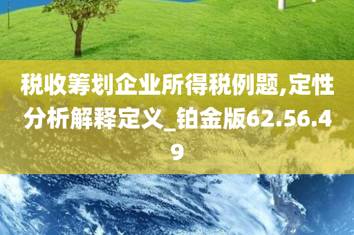 税收筹划企业所得税例题,定性分析解释定义_铂金版62.56.49