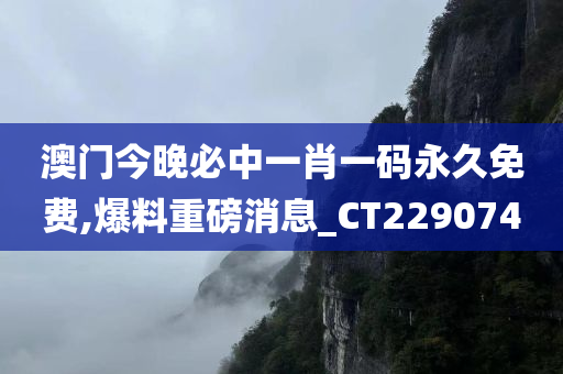 澳门今晚必中一肖一码永久免费,爆料重磅消息_CT229074