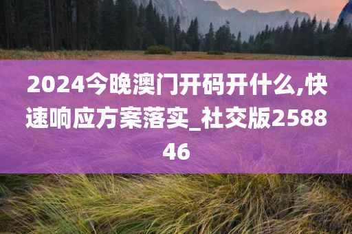 2024今晚澳门开码开什么,快速响应方案落实_社交版258846