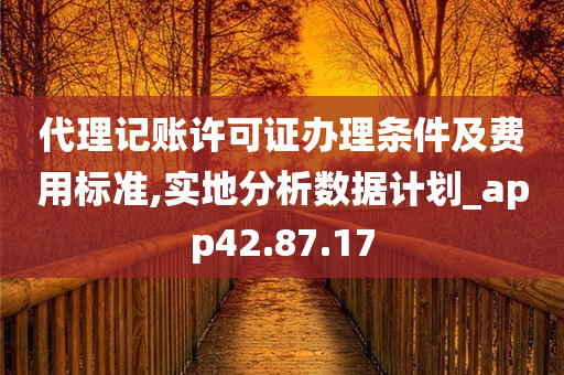 代理记账许可证办理条件及费用标准,实地分析数据计划_app42.87.17