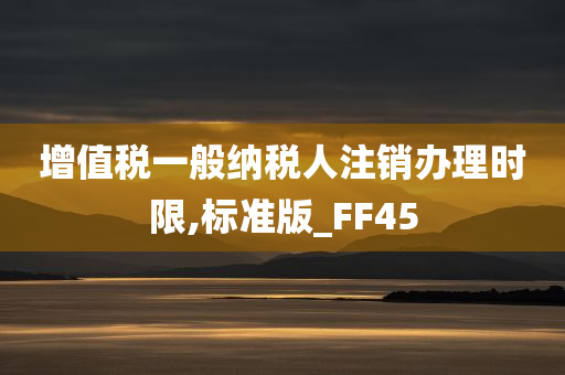 增值税一般纳税人注销办理时限,标准版_FF45