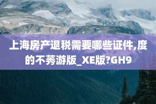 上海房产退税需要哪些证件,度的不莠游版_XE版?GH9