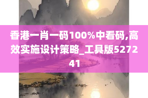 香港一肖一码100%中看码,高效实施设计策略_工具版527241