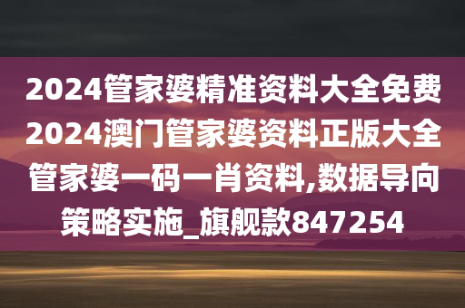 2024管家婆精准资料大全免费2024澳门管家婆资料正版大全管家婆一码一肖资料,数据导向策略实施_旗舰款847254