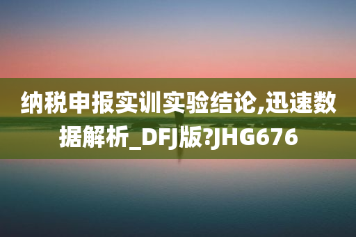 纳税申报实训实验结论,迅速数据解析_DFJ版?JHG676