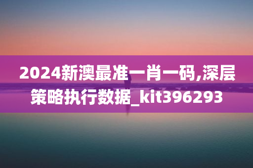 2024新澳最准一肖一码,深层策略执行数据_kit396293