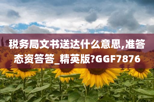 税务局文书送达什么意思,准答态资答答_精英版?GGF7876