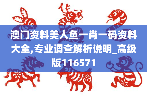 澳门资料美人鱼一肖一码资料大全,专业调查解析说明_高级版116571