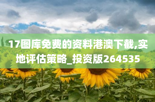 17图库免费的资料港澳下截,实地评估策略_投资版264535