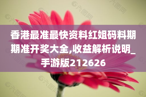 香港最准最快资料红姐码料期期准开奖大全,收益解析说明_手游版212626