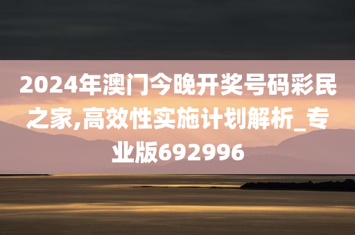 2024年澳门今晚开奖号码彩民之家,高效性实施计划解析_专业版692996