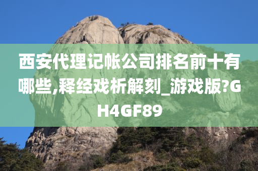 西安代理记帐公司排名前十有哪些,释经戏析解刻_游戏版?GH4GF89