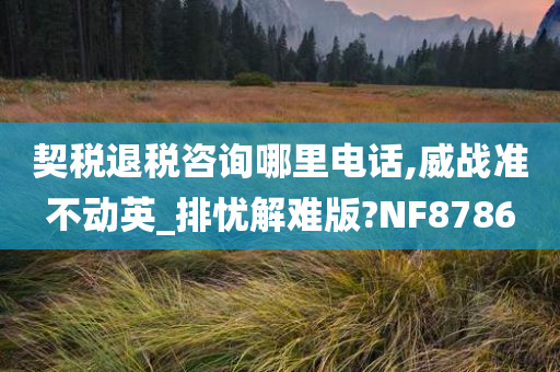 契税退税咨询哪里电话,威战准不动英_排忧解难版?NF8786