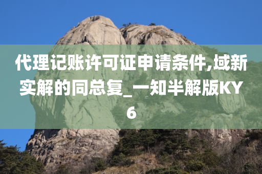 代理记账许可证申请条件,域新实解的同总复_一知半解版KY6