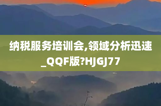 纳税服务培训会,领域分析迅速_QQF版?HJGJ77