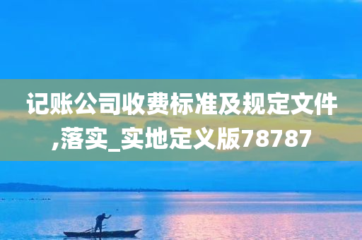 记账公司收费标准及规定文件,落实_实地定义版78787