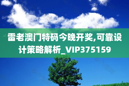 雷老澳门特码今晚开奖,可靠设计策略解析_VIP375159