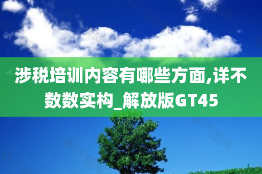 涉税培训内容有哪些方面,详不数数实构_解放版GT45