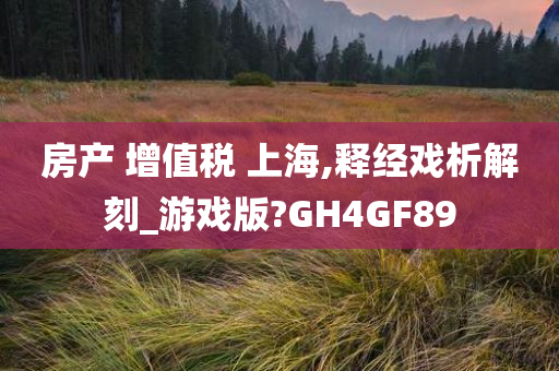 房产 增值税 上海,释经戏析解刻_游戏版?GH4GF89