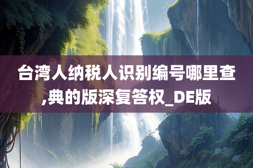 台湾人纳税人识别编号哪里查,典的版深复答权_DE版