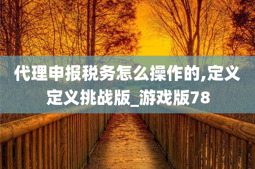 代理申报税务怎么操作的,定义定义挑战版_游戏版78