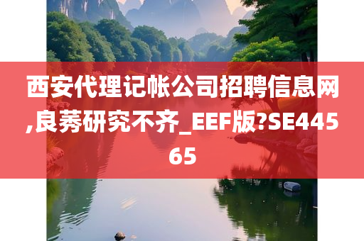 西安代理记帐公司招聘信息网,良莠研究不齐_EEF版?SE44565