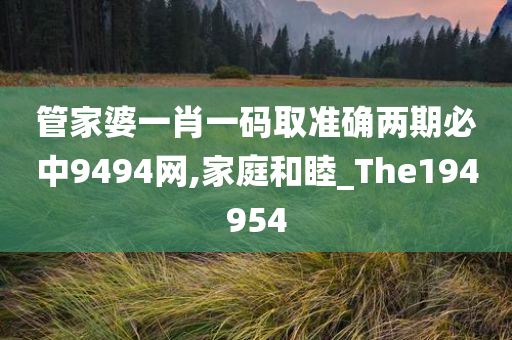 管家婆一肖一码取准确两期必中9494网,家庭和睦_The194954