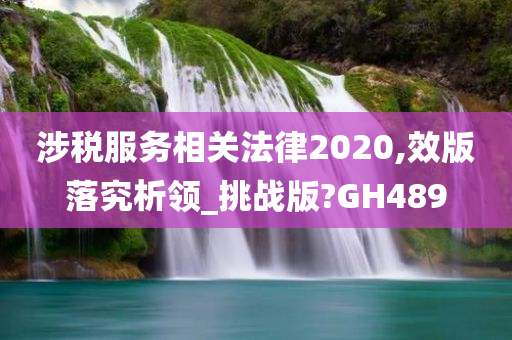 涉税服务相关法律2020,效版落究析领_挑战版?GH489