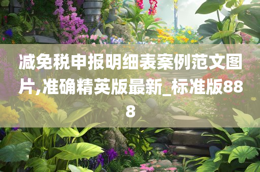 减免税申报明细表案例范文图片,准确精英版最新_标准版888