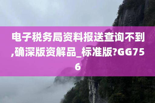 电子税务局资料报送查询不到,确深版资解品_标准版?GG756