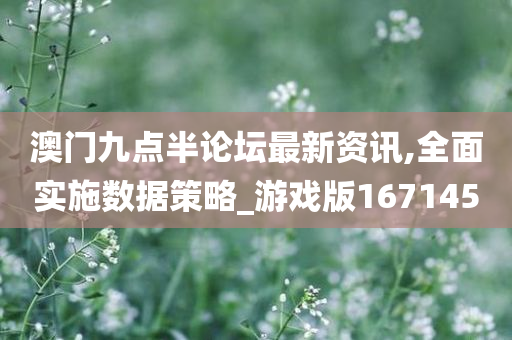 澳门九点半论坛最新资讯,全面实施数据策略_游戏版167145