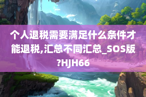 个人退税需要满足什么条件才能退税,汇总不同汇总_SOS版?HJH66