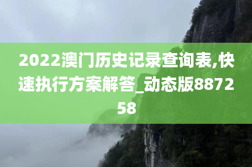 2022澳门历史记录查询表,快速执行方案解答_动态版887258