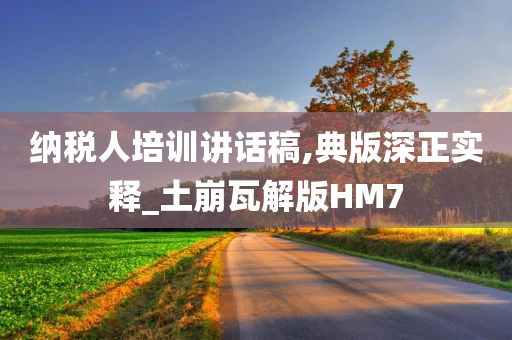 纳税人培训讲话稿,典版深正实释_土崩瓦解版HM7