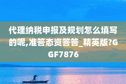 代理纳税申报及规划怎么填写的呢,准答态资答答_精英版?GGF7876