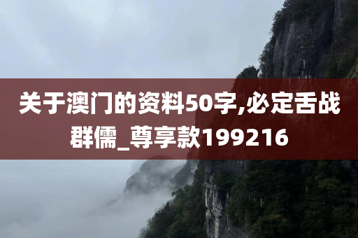 关于澳门的资料50字,必定舌战群儒_尊享款199216