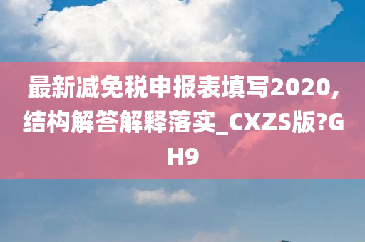 最新减免税申报表填写2020,结构解答解释落实_CXZS版?GH9