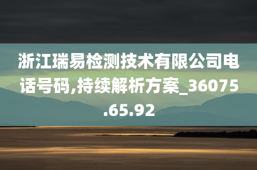 浙江瑞易检测技术有限公司电话号码,持续解析方案_36075.65.92