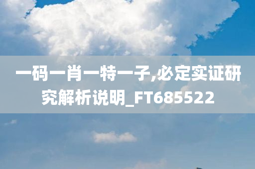 一码一肖一特一子,必定实证研究解析说明_FT685522