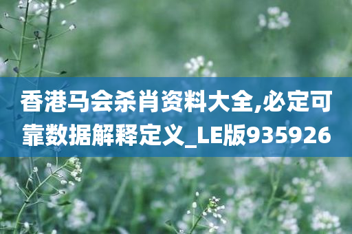 香港马会杀肖资料大全,必定可靠数据解释定义_LE版935926