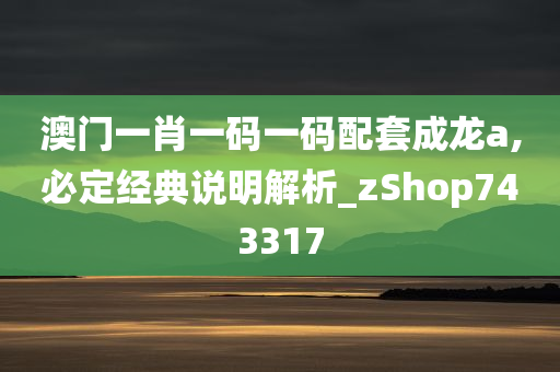 澳门一肖一码一码配套成龙a,必定经典说明解析_zShop743317