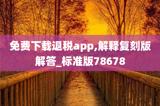 免费下载退税app,解释复刻版解答_标准版78678