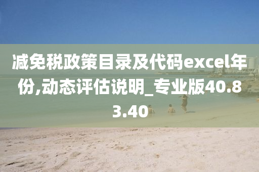 减免税政策目录及代码excel年份,动态评估说明_专业版40.83.40